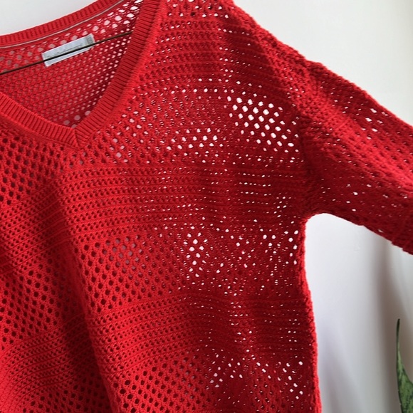 PEAK PERFORMANCE -OPEN KNIT LIGHTWEIGHT COTTON SWEATER SMALL - Picture 6 of 6